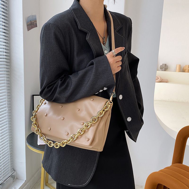 Tulia Naisten Ketjunahkainen Ylellinen Designer Crossbody Käsilaukku - Musta