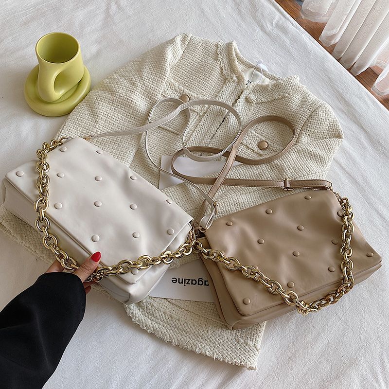 Tulia Naisten Ketjunahkainen Ylellinen Designer Crossbody Käsilaukku - Musta