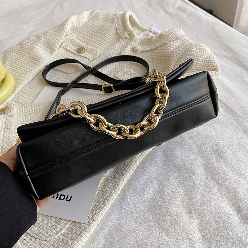 Tulia Naisten Ketjunahkainen Ylellinen Designer Crossbody Käsilaukku - Musta