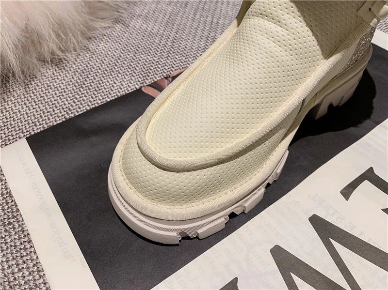 Valcin Naisten Lämpimät Villaiset Nilkkasaappaat - Beige