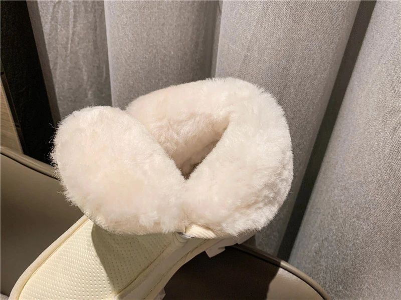 Valcin Naisten Lämpimät Villaiset Nilkkasaappaat - Beige