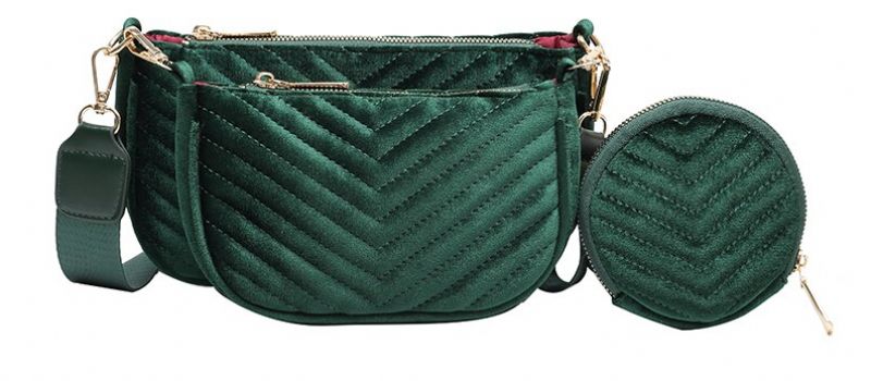 Vicenzon Naisten Pieni Samettinen Crossbody Käsilaukku - Vihreä