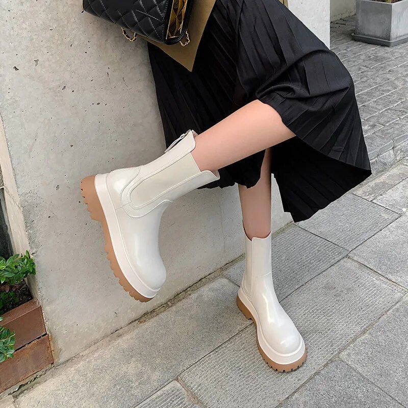 Virginia Naisten Alustasaappaat - Beige No Fur